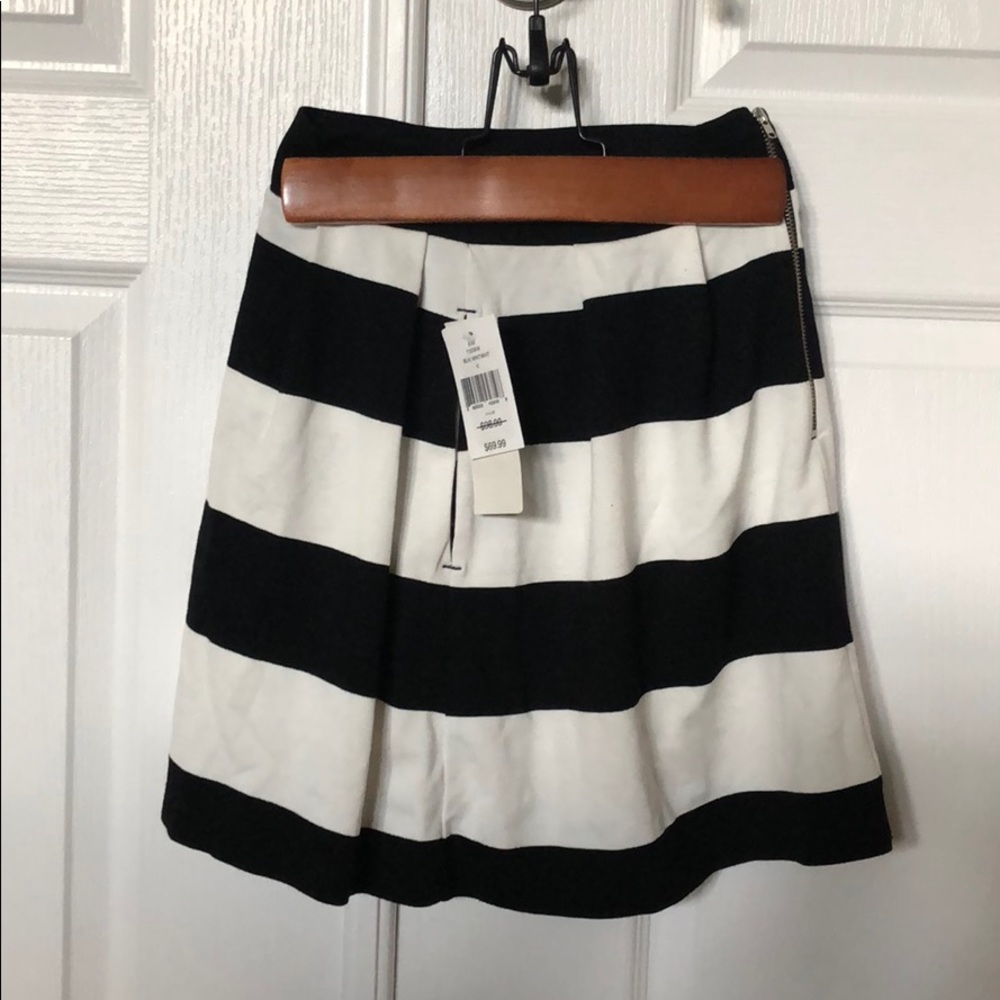 Black and white striped skirt